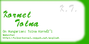 kornel tolna business card
